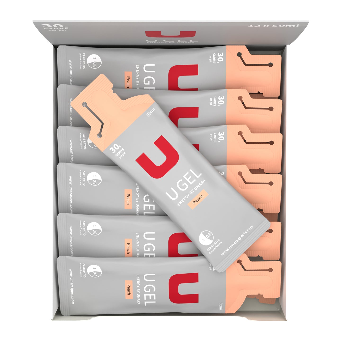 U Gel Fersken (12 stk a 65 g)