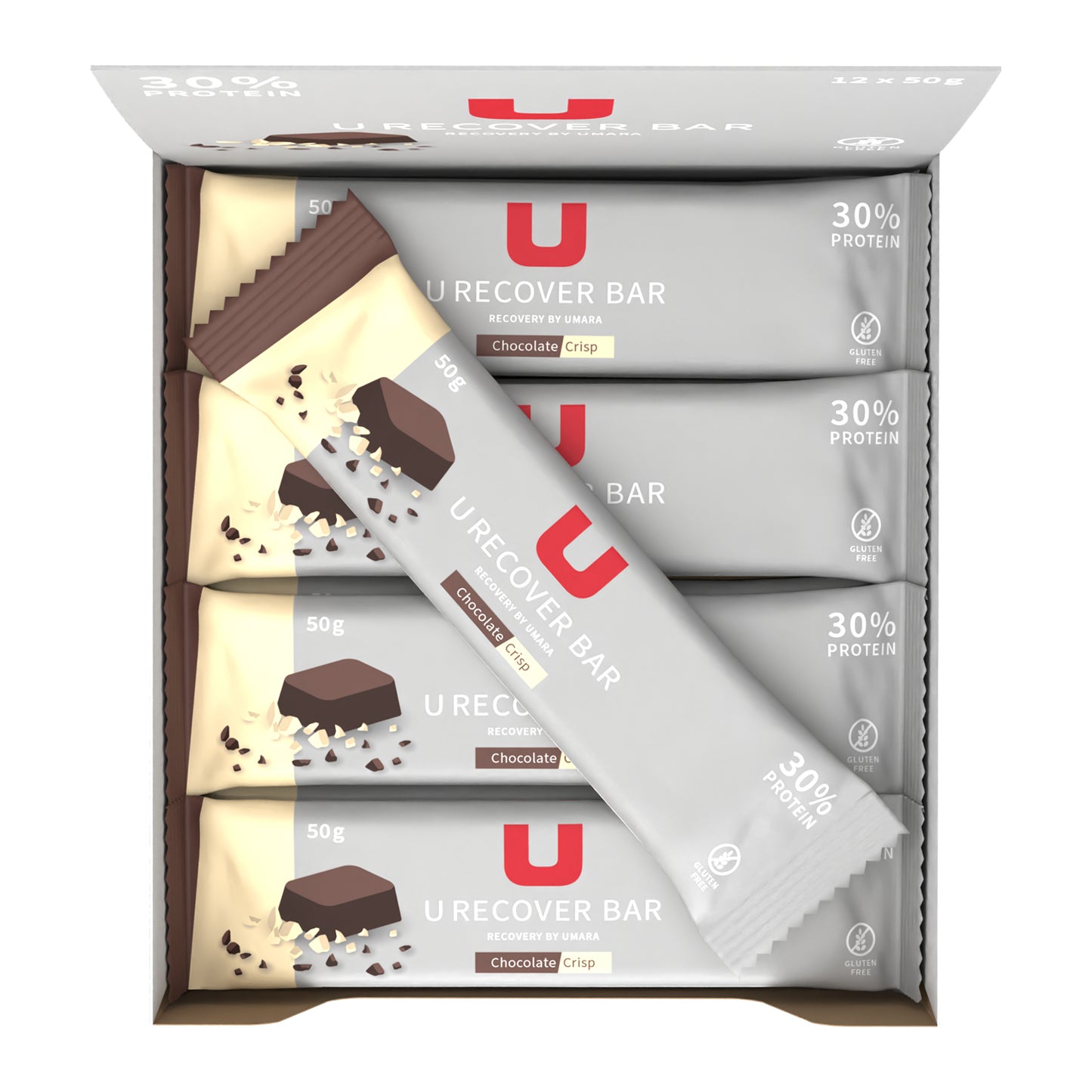 U Recover Proteinbar Sjokolade Krisp 12 stk