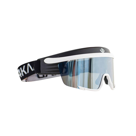 Skibriller til langrenn 4KAAD SNOW EAGLE 2 hvit og sort med sølv speilglass